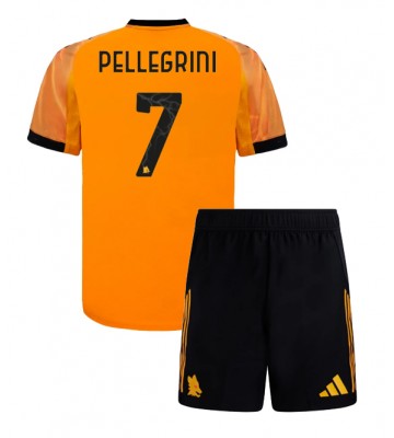 AS Roma Lorenzo Pellegrini #7 Bortaställ Barn 2025-26 Kortärmad (+ Korta byxor)